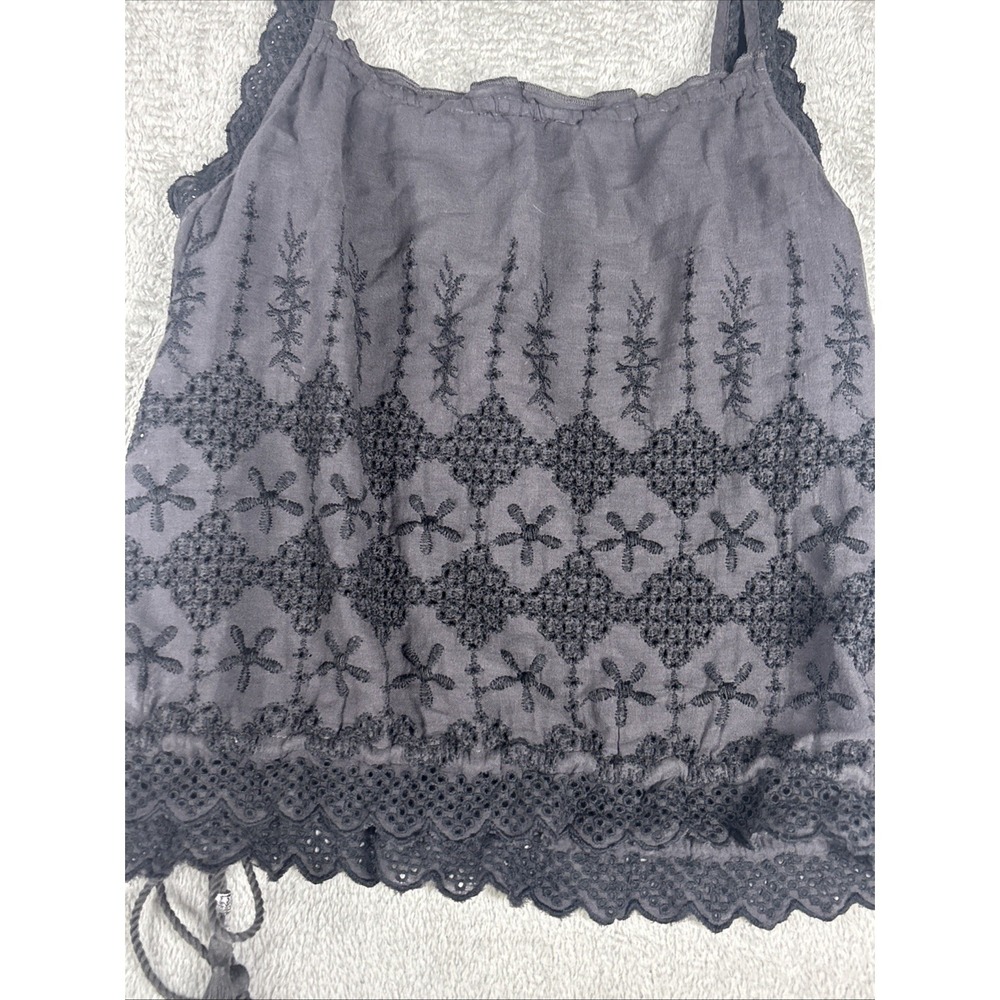American Eagle Outfitters Dark Gray Front Tie Lace Tank Top Women's Size XS - Picture 7 of 7